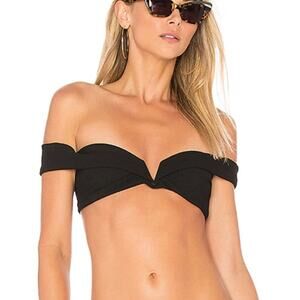 Revolve x Skye & Staghorn Black Shoulder Wrap Bikini Top Women's Size 4 or Small